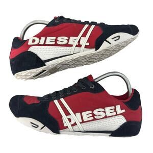 Diesel Solar Sneakers Mens Size 9 Suede Cow Leather Spellout Streetwear Athletic